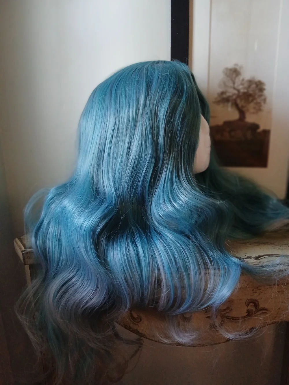 Turquoise Blue Ombre Women's Wig - Soft Wave Style Festival Cosplay Fairycore
